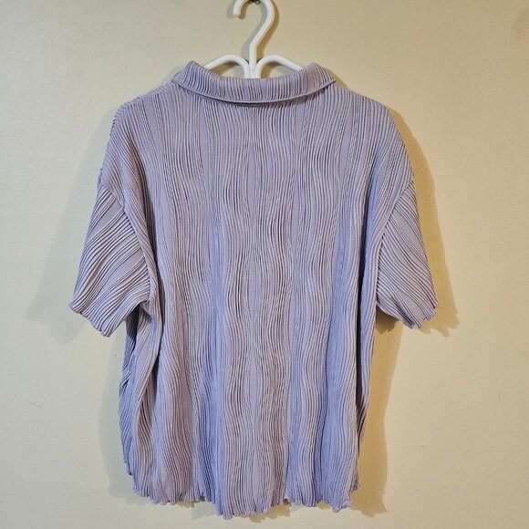 Shein Curve EZwear Pleated Button-down Shirt - Size XL - Picture 2 of 4